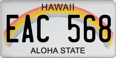 HI license plate EAC568