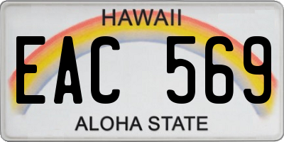 HI license plate EAC569