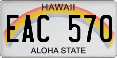 HI license plate EAC570