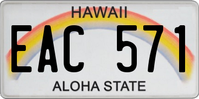 HI license plate EAC571