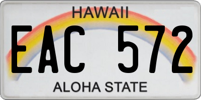 HI license plate EAC572