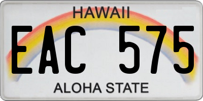 HI license plate EAC575