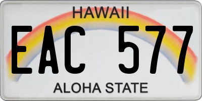 HI license plate EAC577