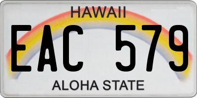 HI license plate EAC579