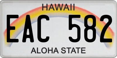 HI license plate EAC582