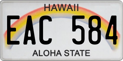 HI license plate EAC584