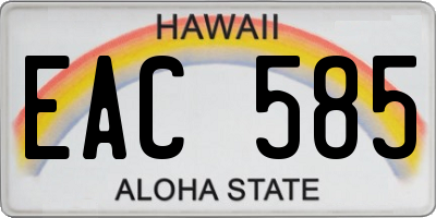 HI license plate EAC585