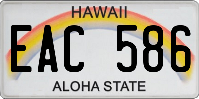 HI license plate EAC586