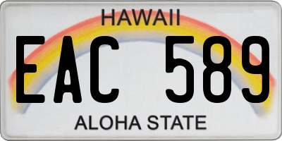 HI license plate EAC589