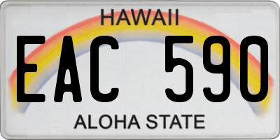 HI license plate EAC590