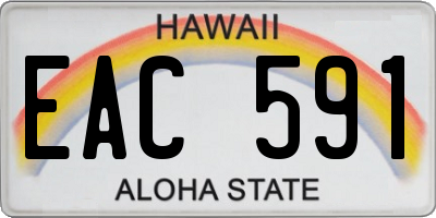 HI license plate EAC591