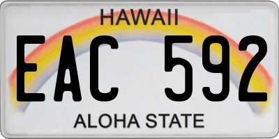 HI license plate EAC592