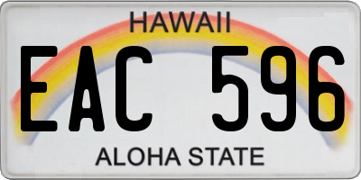 HI license plate EAC596
