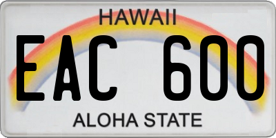 HI license plate EAC600