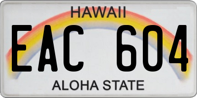 HI license plate EAC604