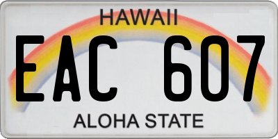 HI license plate EAC607