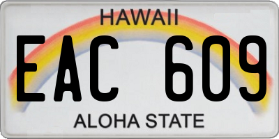 HI license plate EAC609