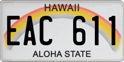 HI license plate EAC611