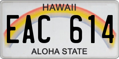 HI license plate EAC614