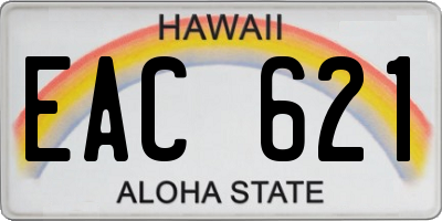 HI license plate EAC621