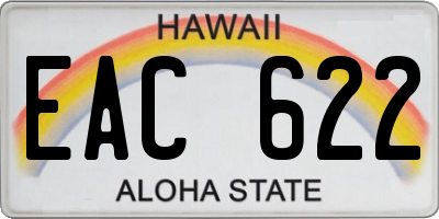 HI license plate EAC622