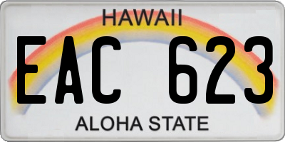 HI license plate EAC623