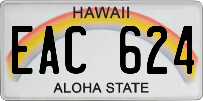 HI license plate EAC624