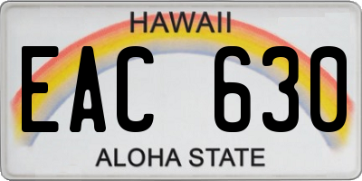 HI license plate EAC630