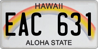 HI license plate EAC631