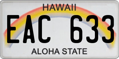 HI license plate EAC633