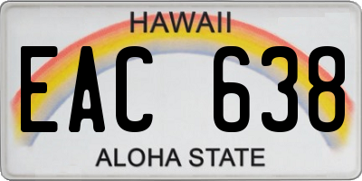 HI license plate EAC638