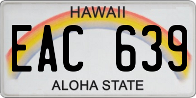 HI license plate EAC639