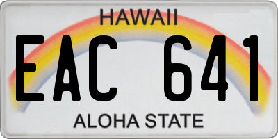 HI license plate EAC641