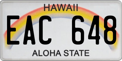 HI license plate EAC648