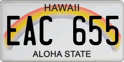 HI license plate EAC655