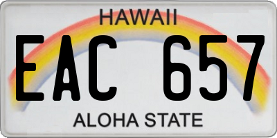 HI license plate EAC657