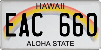 HI license plate EAC660