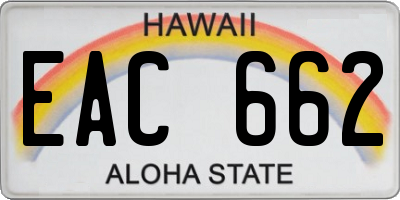 HI license plate EAC662