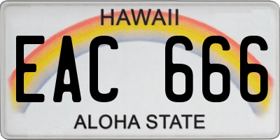 HI license plate EAC666