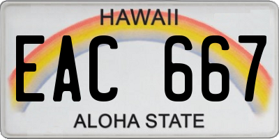 HI license plate EAC667