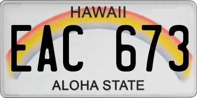 HI license plate EAC673