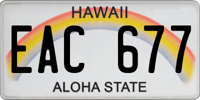 HI license plate EAC677