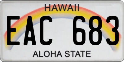 HI license plate EAC683