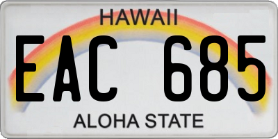 HI license plate EAC685