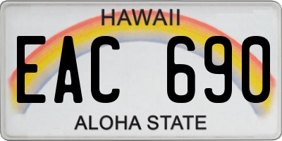 HI license plate EAC690