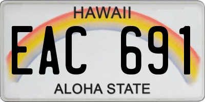 HI license plate EAC691