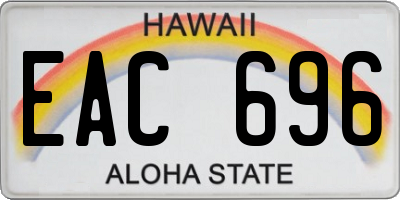 HI license plate EAC696