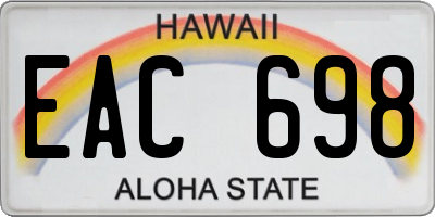 HI license plate EAC698
