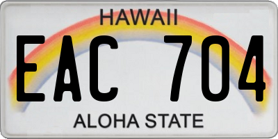 HI license plate EAC704