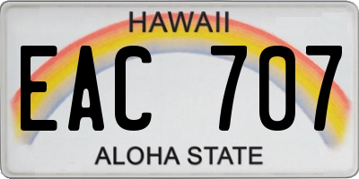 HI license plate EAC707